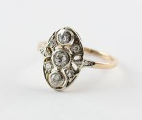 ART-DECO-DAMENRING, 585/ooo Gelbgold