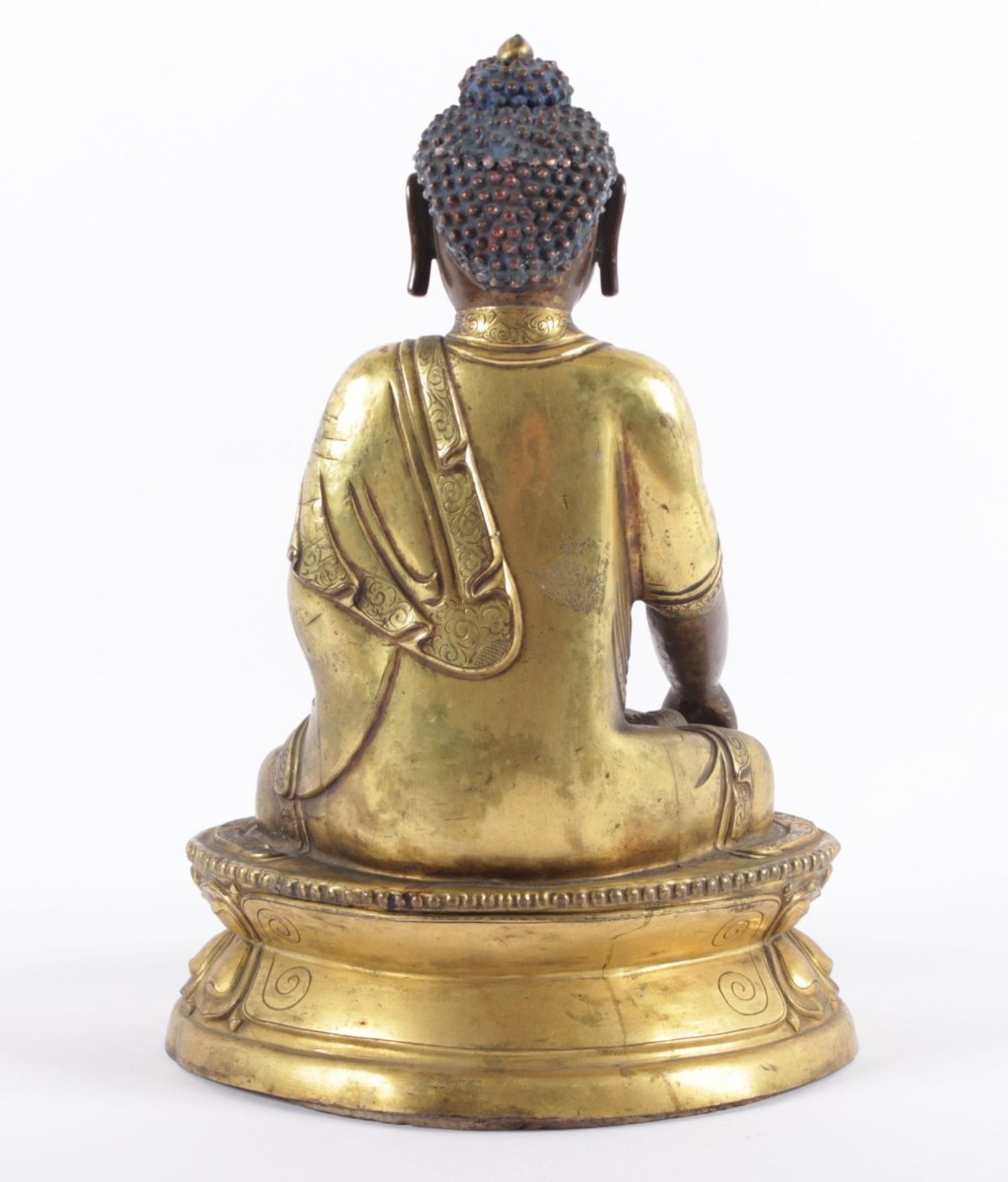 BUDDHA SHAKYAMUNI, Bronze, teilweise - Image 3 of 6