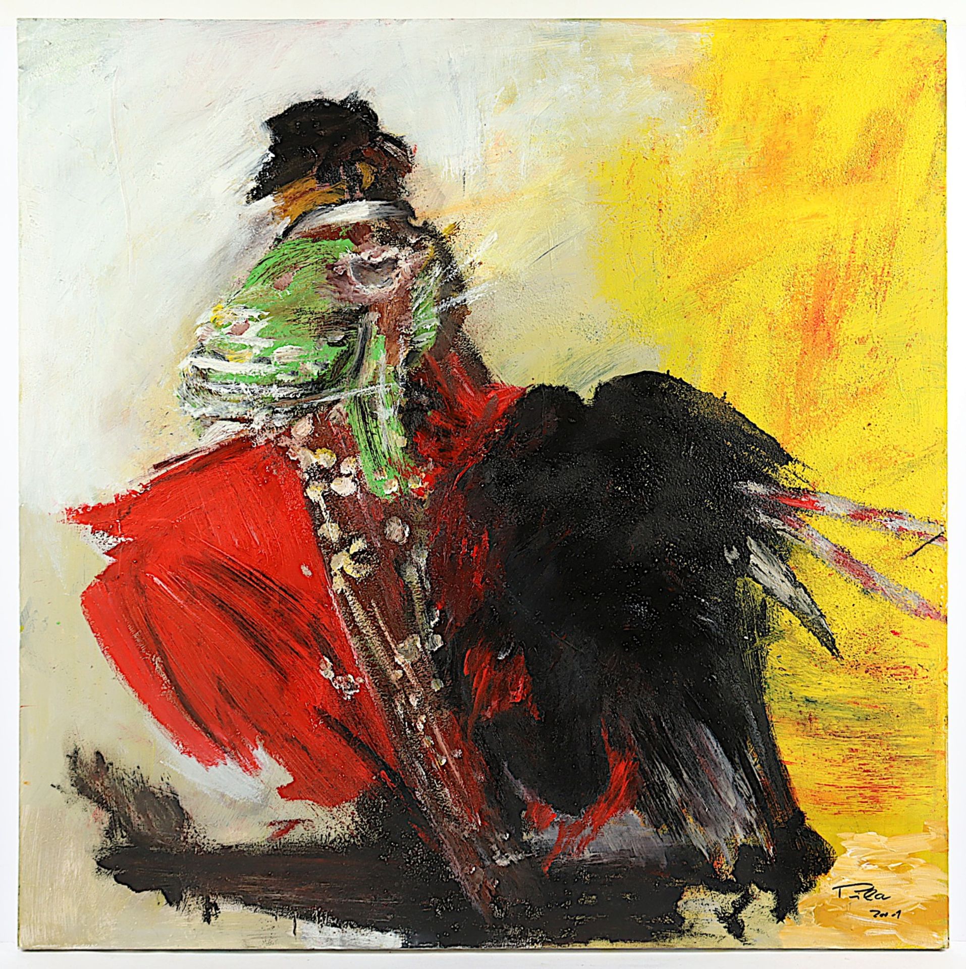 JANI, "El Toro", Acryl/Lwd., 99 x 99, - Image 2 of 2