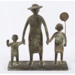MODERNER BILDHAUER, "Familie", Bronze,