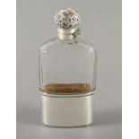 TASCHENFLASCHE, GLAS, 925/ooo, LONDON, 1896