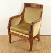 EMPIRE-FAUTEUIL, Mahagoni, Polsterung