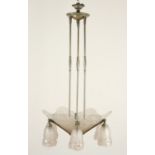 ART-DECO-DECKENLAMPE, Metall,