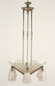 ART-DECO-DECKENLAMPE, Metall,