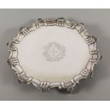 GEORGIANISCHER SALVER, 925/ooo, LONDON, 1744