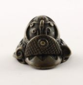 NETSUKE KABUTO, BRONZE, JAPAN, 19.JH.