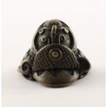 NETSUKE KABUTO, BRONZE, JAPAN, 19.JH.