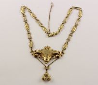 BIEDERMEIER-COLLIER, Schaumgold,