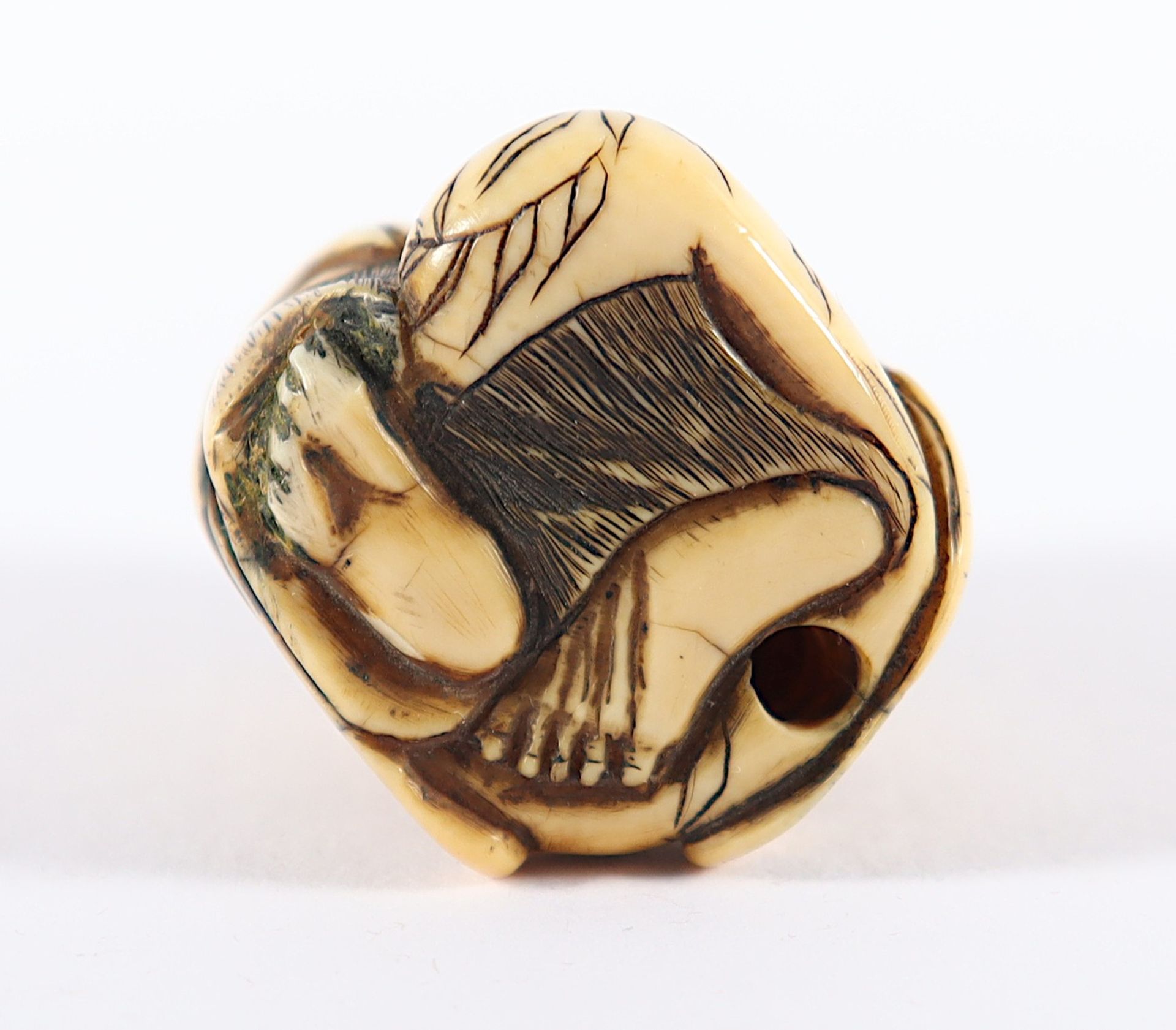 NETSUKE, Elfenbein, sitzender Sennin - Bild 4 aus 4