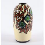 JUGENDSTIL-VASE, Keramik, polychrom