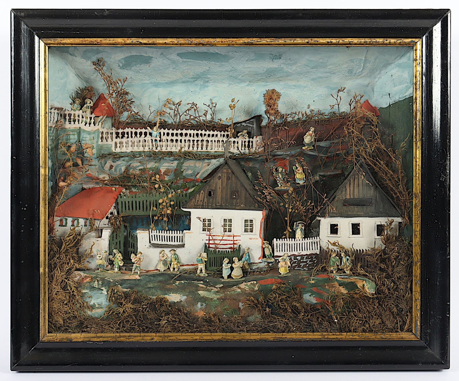 DIORAMA, Landschaft mit Gebäuden und