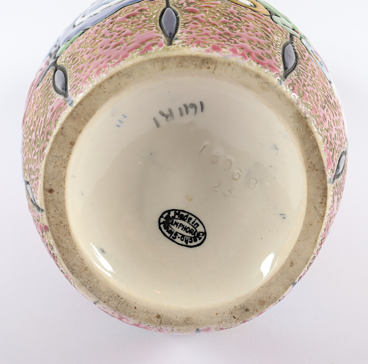 JUGENDSTIL-VASE, Keramik, polychrom - Image 2 of 2