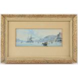 AQUARELLIST UM 1900, "Dampfschiff vor