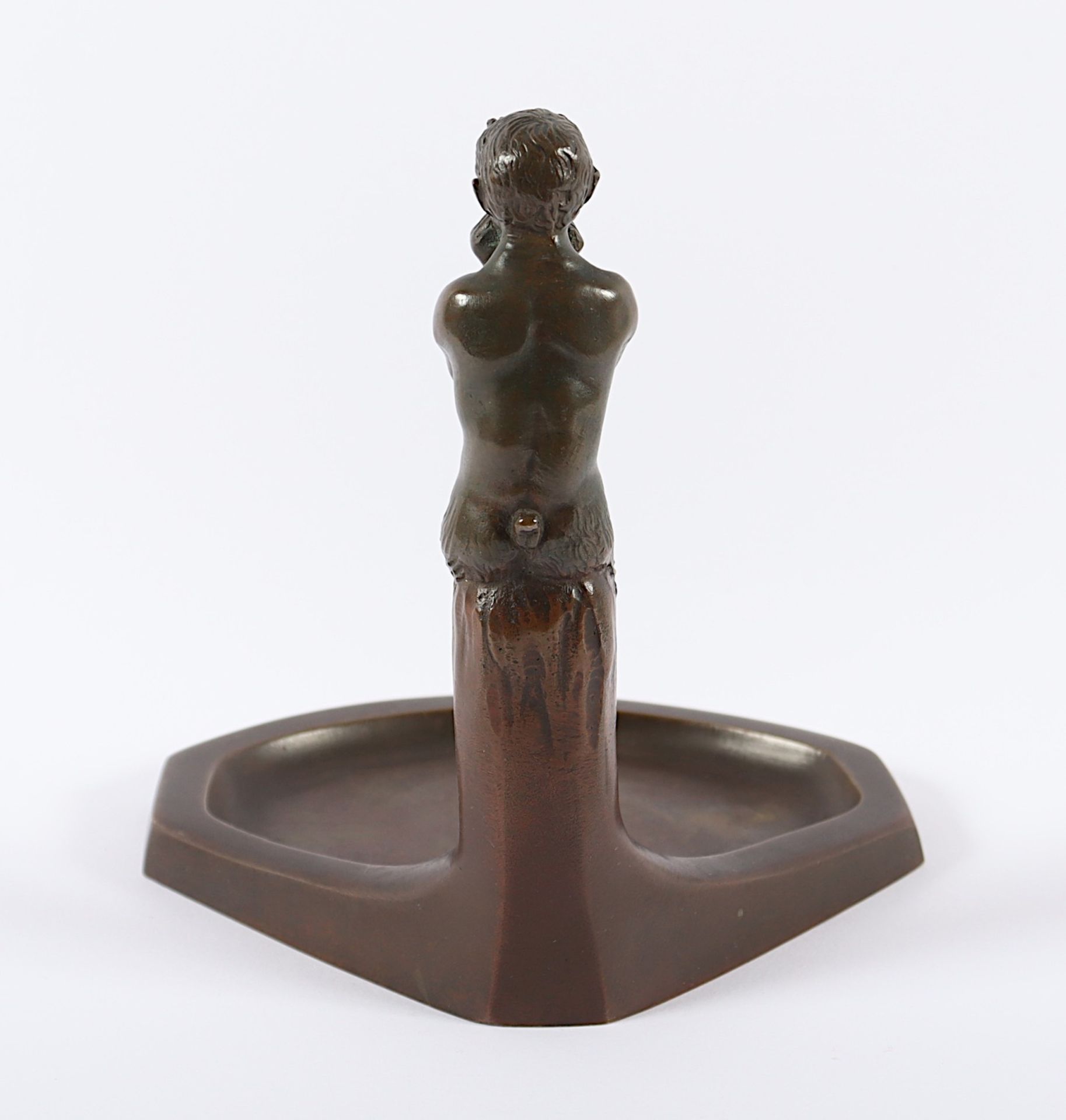KLEINE ABLAGESCHALE MIT PAN, Bronze, H - Bild 3 aus 3