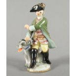 "JÄGER MIT HUND", EHDER, MEISSEN, E.19.JH.