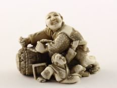 GROSSES NETSUKE, ELFENBEIN, JAPAN, MEIJI-ZEIT