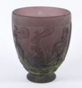 ART-DECO-VASE, violett getöntes Glas,