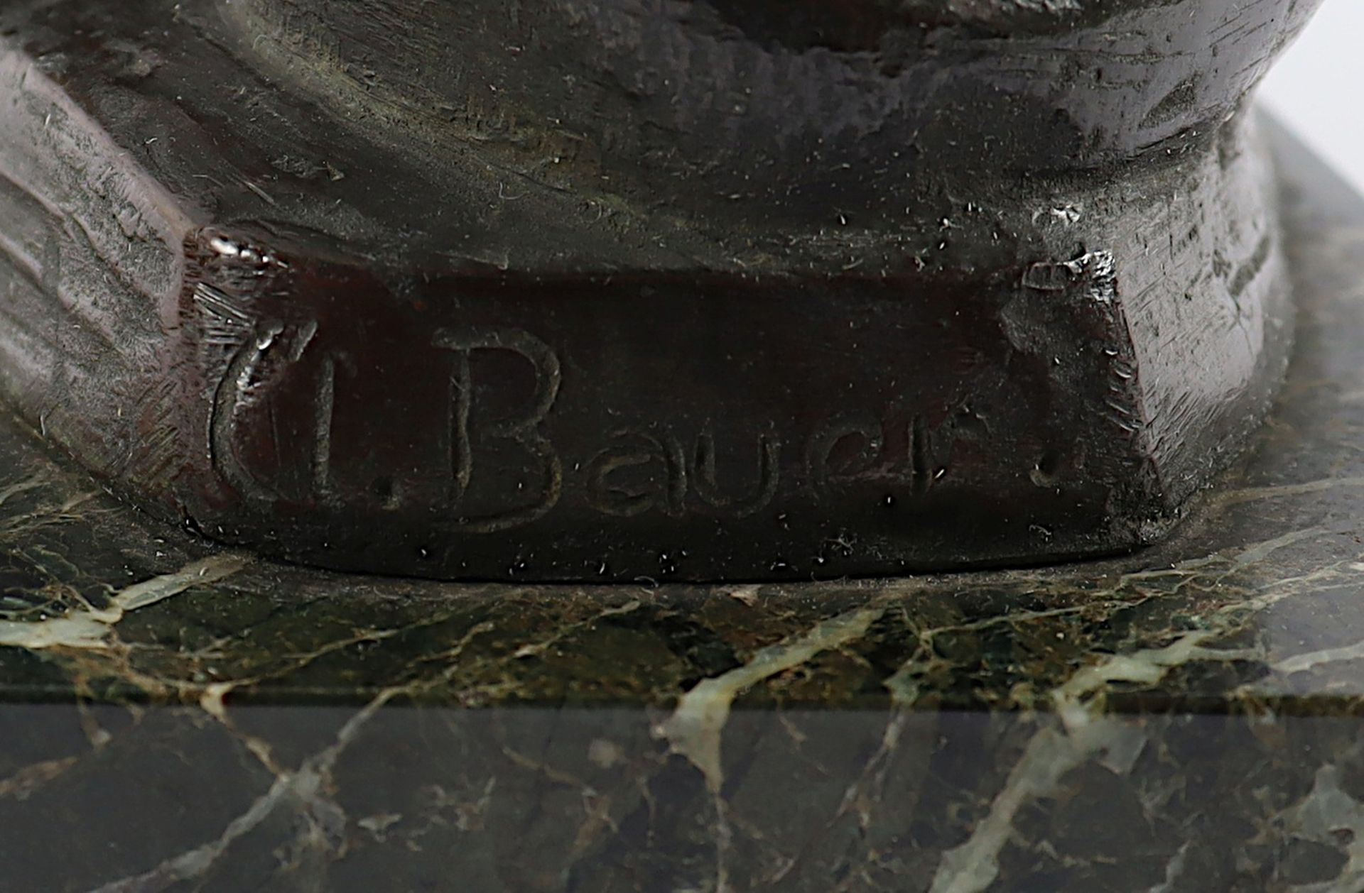 BAUER, A. (?), "Lauernder Panther", - Bild 4 aus 4
