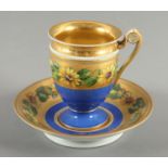 BIEDERMEIERTASSE MIT UNTERTASSE, MEISSEN, um 1820