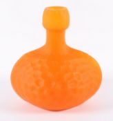 VASE, farbloses Glas, orange