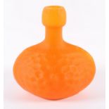 VASE, farbloses Glas, orange