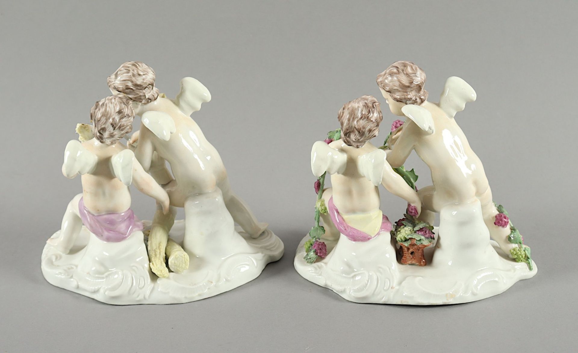 ZWEI GRUPPEN AMORETTEN, MEISSEN, 18.Jh. - Image 3 of 4