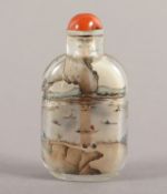 SNUFF BOTTLE MIT HINTERGLASMALEREI