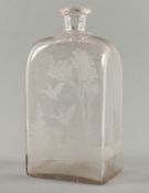 FLASCHE, farbloses Glas,