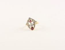 JUGENDSTIL-RING, 750/ooo Gelbgold,