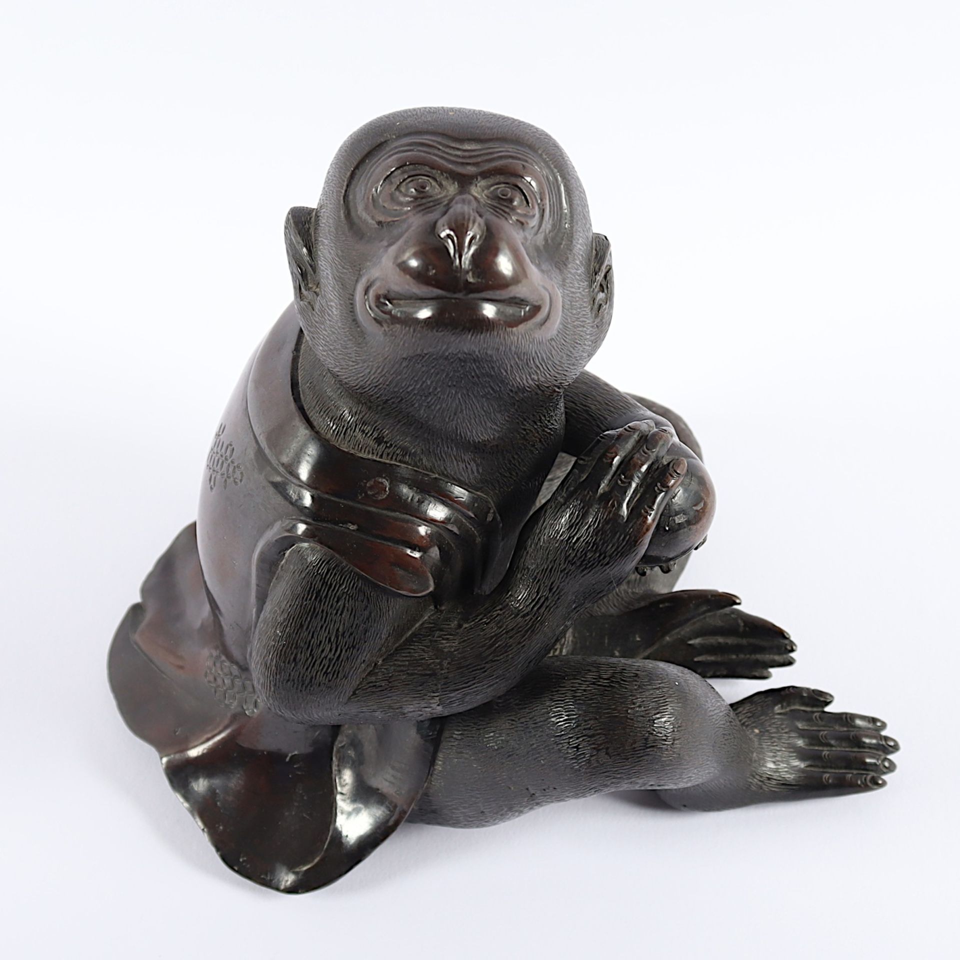 SITZENDER AFFE, BRONZE, JAPAN, MEIJI - Image 2 of 5