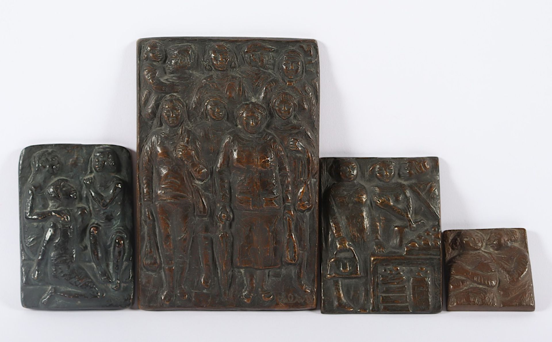 KLUTH, Karl, vier Reliefs, Bronze,