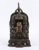 JAIN-ALTAR, Bronze, H 20, INDIEN, 19.Jh.