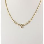 COLLIER, 585/ooo Gelbgold, besetzt mit