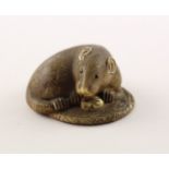 NETSUKE RATTE, ELFENBEIN, JAPAN, 19.Jh.