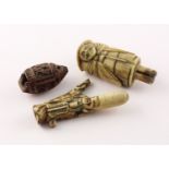 DREI NETSUKE, JAPAN, E.19.JH.