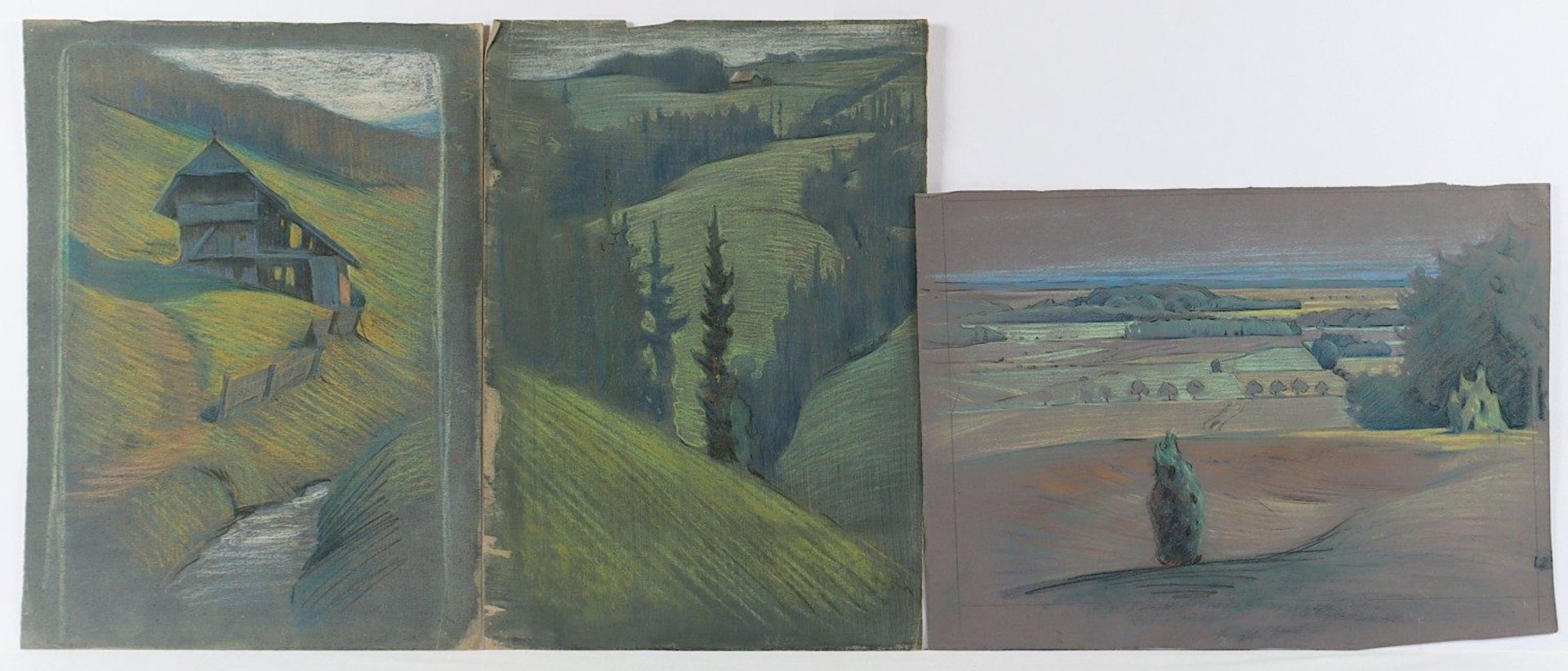 <de>BENGEN, Harold Tronson (1879-1962), 5 Landschaften, diverse Techniken und Größen, bis 64 x 50, u