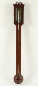 <de>ENGLISCHES BAROMETER, Stick Barometer, Mahagonigehäuse, L 100, Quecksilbersäule, mit Thermometer