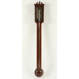 ENGLISCHES BAROMETER, Stick Barometer, Mahagonigehäuse, L 100, Quecksilbersäule, mit Thermometer,