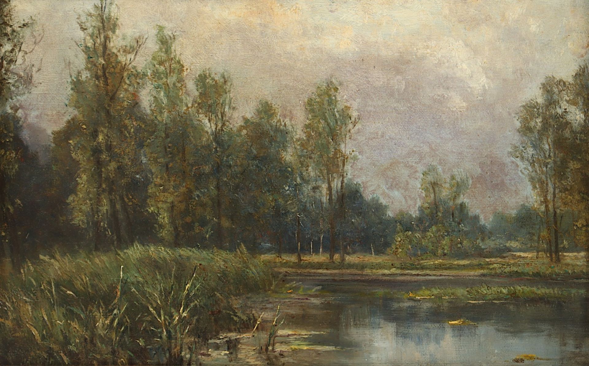 DE HARVEN, Hélène de (1864-1949), "Landschaft", Öl/Lwd., 22 x 33, unten links signiert, R. - Image 2 of 5