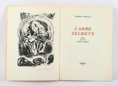 <de>MASSON, André, "L'arme secrète", Buchband, Bordas, Paris, 1946, mit einer signierten Lithografie