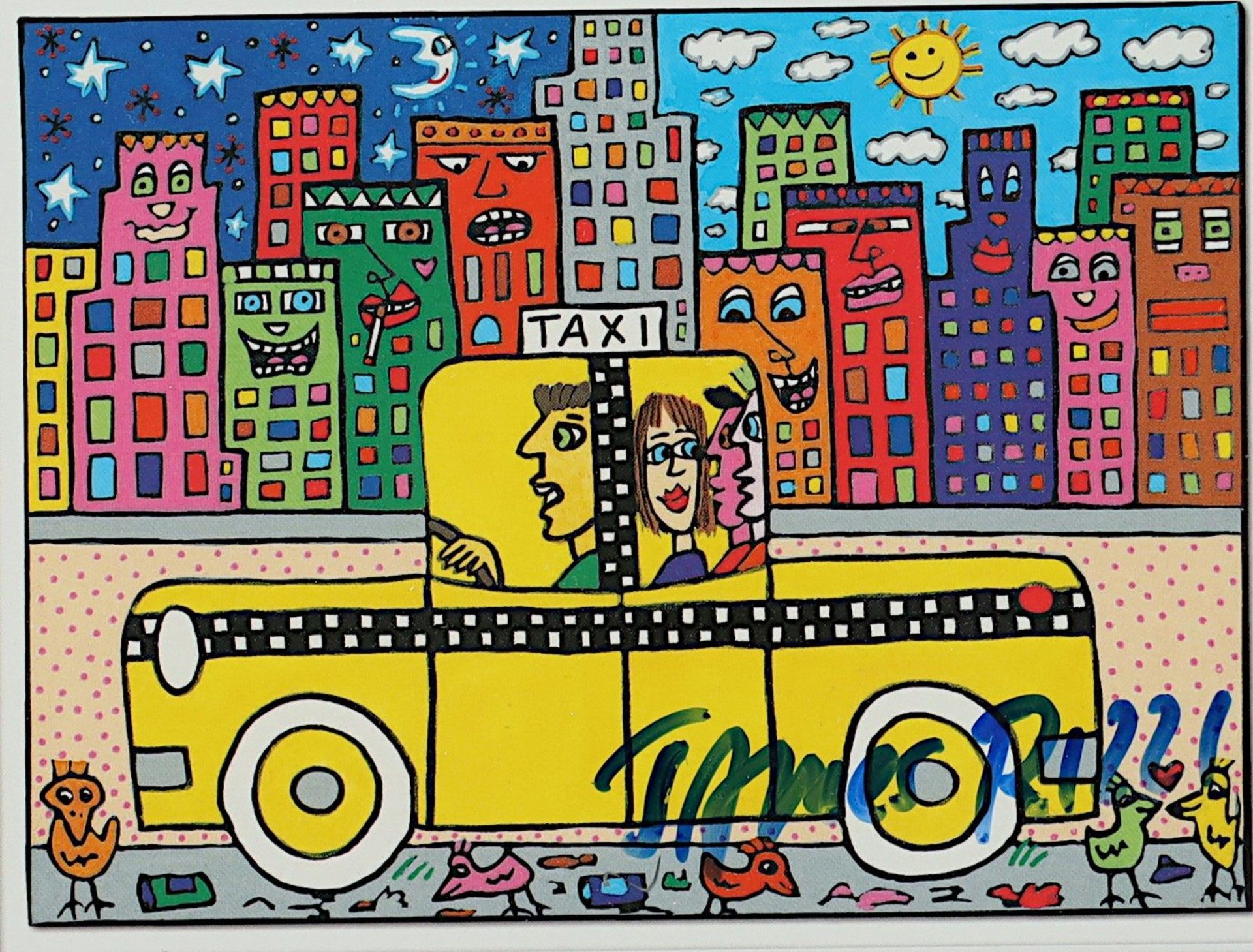 <de>RIZZI, James, "If you take a taxi", Multiple (Kunstpostkarte in Farboffset), 10,5 x 14, signiert