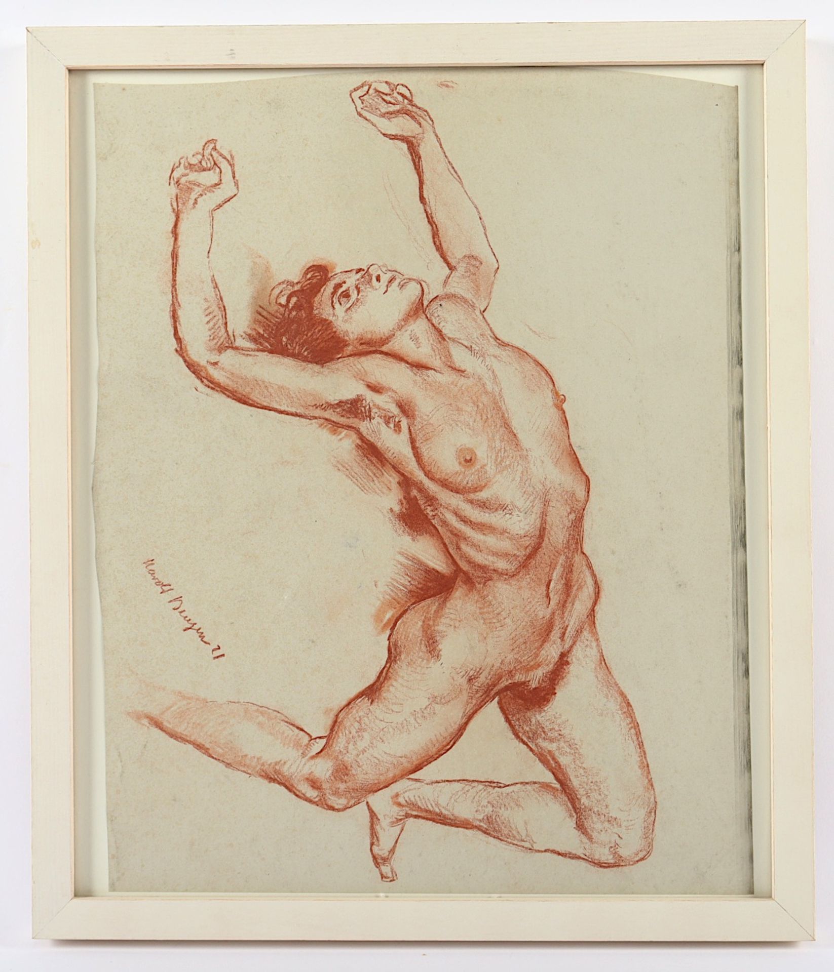 <de>BENGEN, Harold Tronson (1879-1962), "Frauenakt", Rötelstift/Papier, 31,5 x 40,5, unten mittig si - Bild 2 aus 2