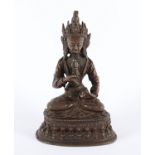 VAJRASATTVA, stark kupferhaltige Bronze, H 15,5, TIBET7NEPAL