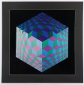 <de>VASARELY, Victor, "Hat-Leg", Folienglanzdruck, 57 x 60, Edition du Griffon, Neuchâtel, 1974, ung