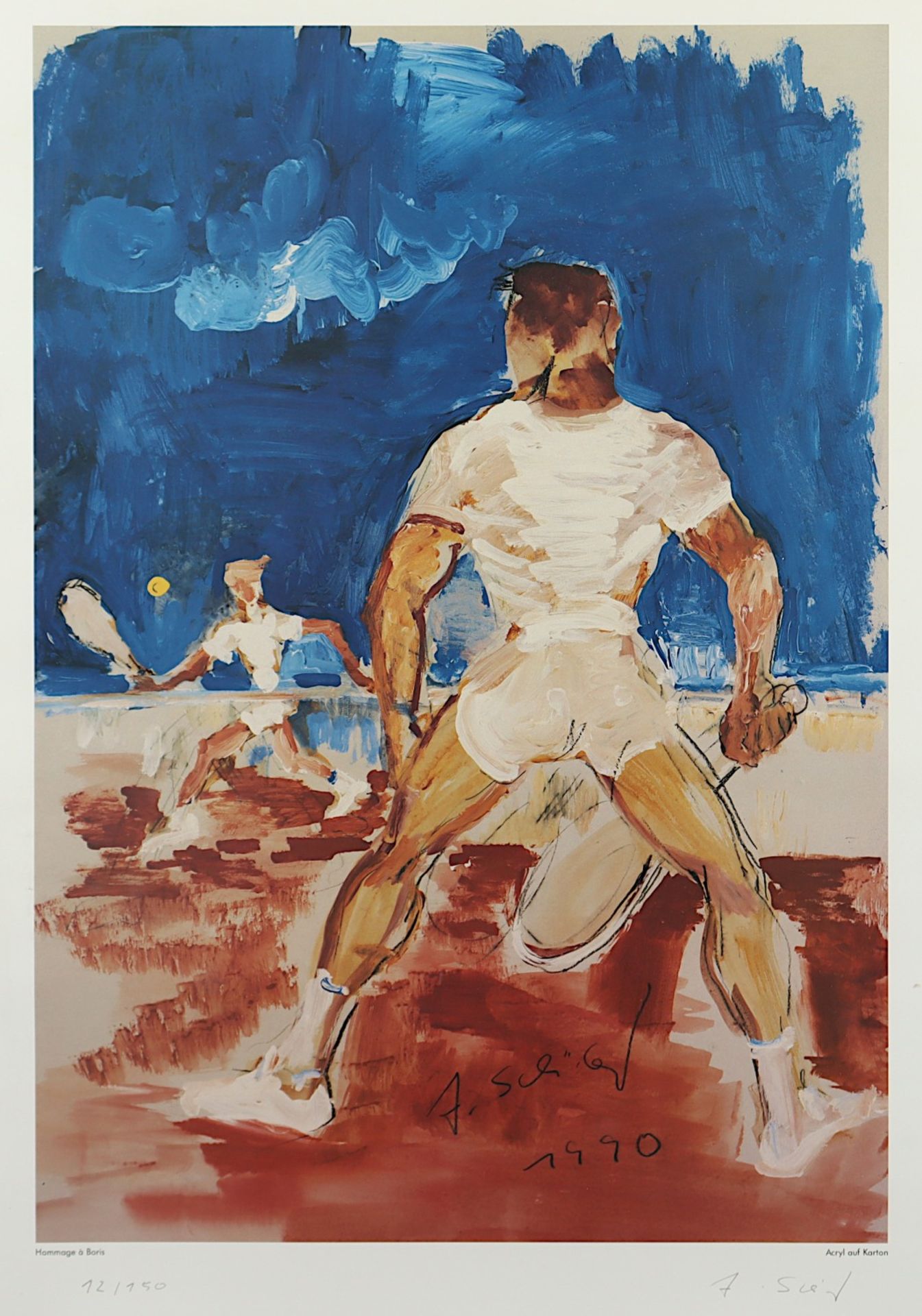 <de>SCHRÖDER, Hans, "Hommage à Boris", Farboffset, 54 x 38, nummeriert 12/150, handsigniert, 1990, R - Bild 2 aus 2
