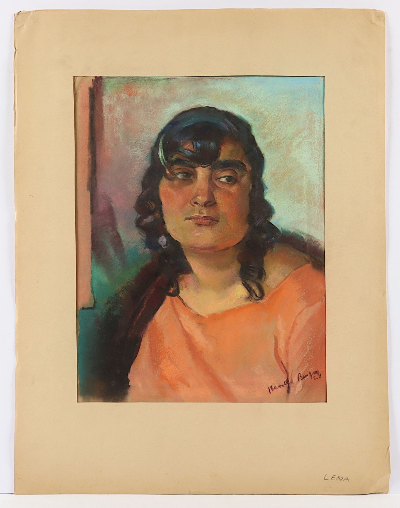 <de>BENGEN, Harold Tronson (1879-1962), "Frauenportrait / Lena", Pastell/Papier, 58 x 43, unten rech - Bild 2 aus 2