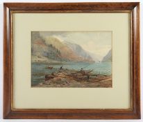 <de>APPELTON, William L. (Aquarellist des 19.Jh.), "Norwegische Fjordlandschaft bei Eide", Aquarell/