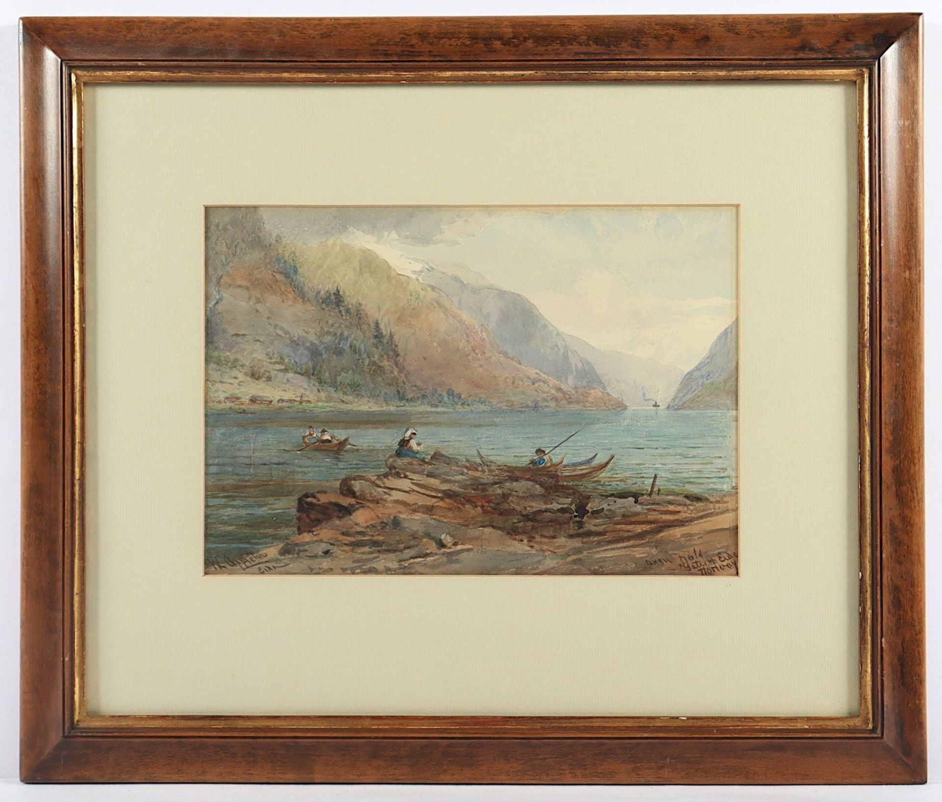 <de>APPELTON, William L. (Aquarellist des 19.Jh.), "Norwegische Fjordlandschaft bei Eide", Aquarell/