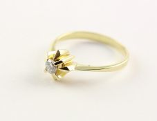 <de>BRILLANTSOLITÄRRING, 585/ooo Gelbgold, besetzt mit einem Brillanten von ca. 0,24 ct., tw-w vvsi-