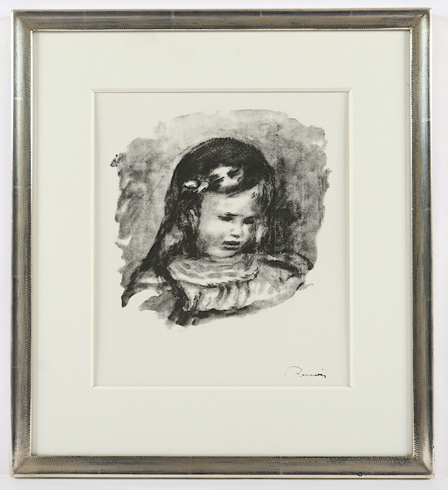 <de>RENOIR, Auguste, "La tête baissée", 1904. Lithografie auf Bütten. Mit Stempel unten rechts, eine